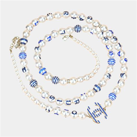 chanel cruise 2019 necklace|Chanel Cruise 2019 Painted Pearl Coco Logo Necklace .